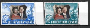 Virgin Islands 241-42 Elizabeth 25th Wedding Anniversary set MNH (lib)