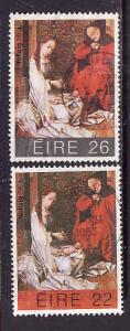 Ireland-Sc#579-80-used set-Christmas-Paintings-1983-