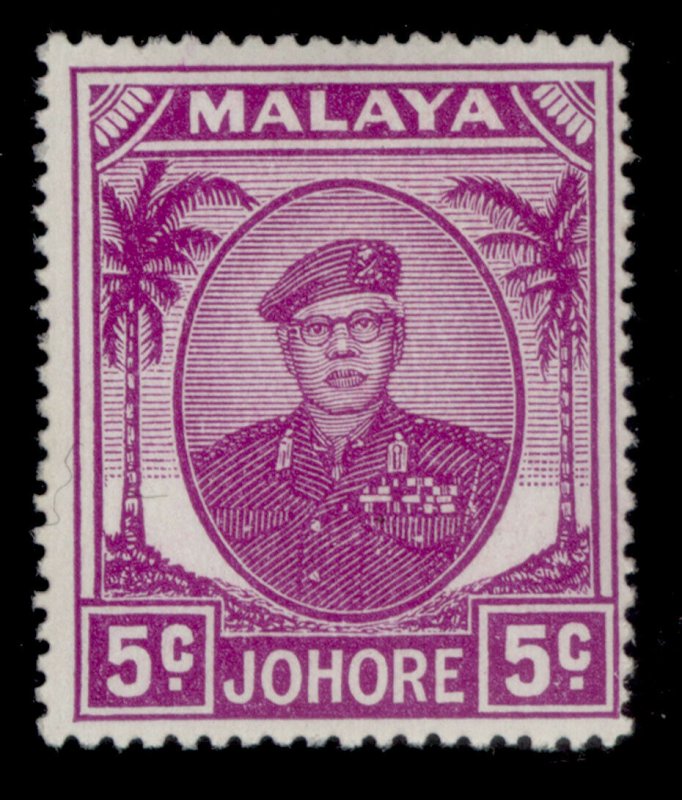 MALAYSIA - Johore GVI SG136a, 5c bright purple, M MINT.