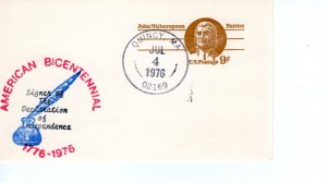 AMERICAN BICENTENNIAL,  QUINCY, MA  1976  FDC13977