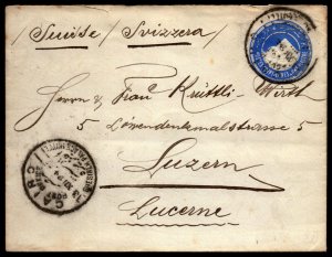 Egypt 1894 Ghizireh Hotel Cairo Canceled Cover to Switzerland - L35618