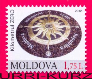 MOLDOVA 2012 Kilometer Zero Wind Compass Rose 1v Sc 774 Mi819 MNH