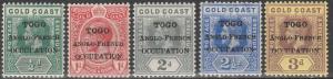 Togo #80-84 F-VF Unused CV $8.00 (A5685)