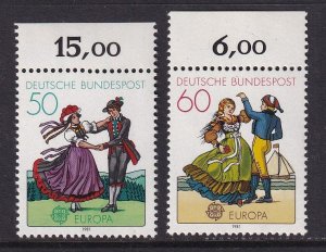 Germany  #1349-1350  MNH  1981  Europa  dancing .  regional costumes