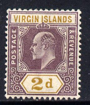 British Virgin Islands 1904 KE7 MCA 2d purple & ochre...