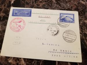 1929 Germany Graf Zeppelin LZ 127 Cover to USA First Flight # C 37 to latvia