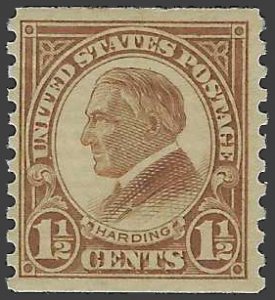 #598 1.5c Warren Harding Coil Single 1925 Mint NH