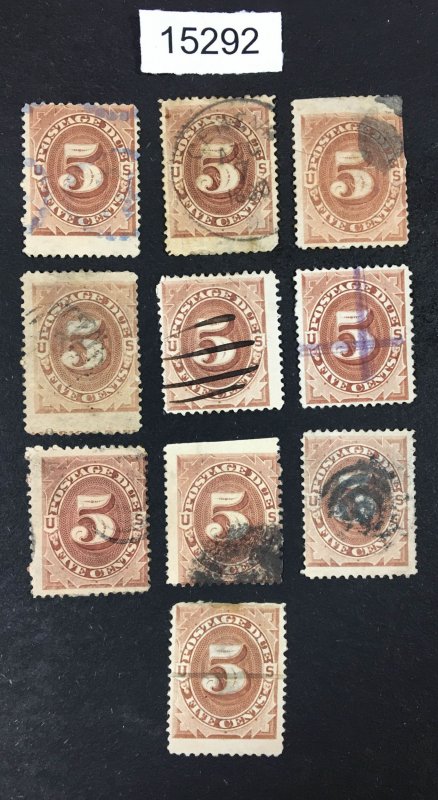 MOMEN: US STAMPS # J4 USED GROUP OF 10 CAT. $700 LOT #15292