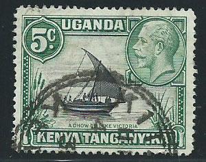 Kenya Uganda & Tanganyika SG 111 Used rope joined to sail