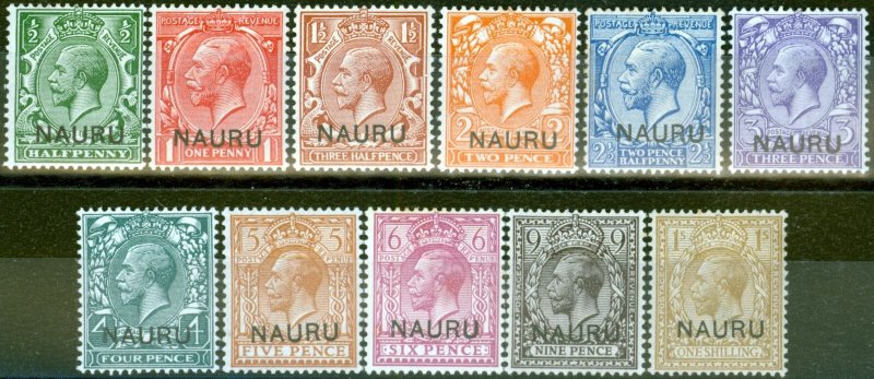 Nauru 1916-23 set of 11 SG1-12 Fine Lightly Mtd Mint