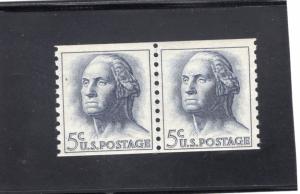 1229 Washington, MNH coil LINE PAIR, CV $3.00