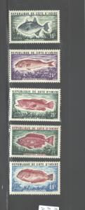 IVORY COAST 1973  FISH  #344 - 348  PERF.   MNH