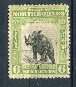 NORTH BORNEO; Early 1900s pictorial issue fine used 6c. value