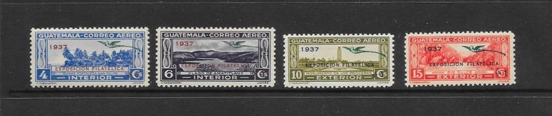 GUATEMALA - #CB1-4 QUETZAL 1937 PHILATELIC EXPOSITION  MNH