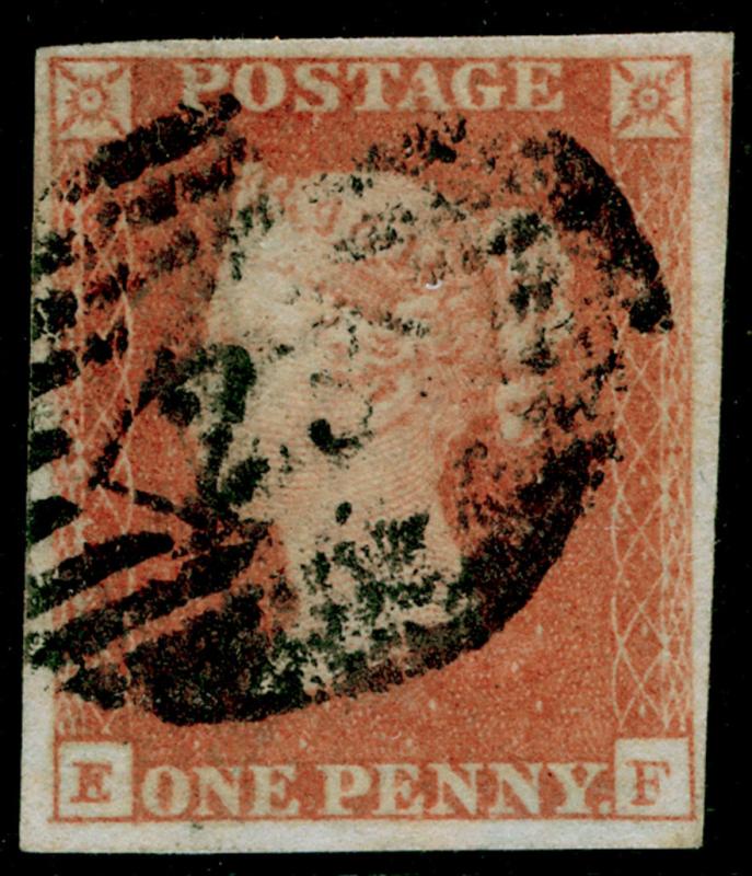 SG9, 1d pale red-brown, FINE USED. Cat £40. 4 MARGINS. EF