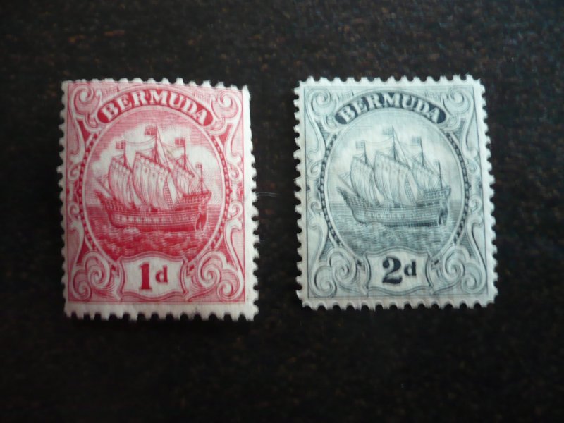 Stamps - Bermuda - Scott# 42-43 - Mint Hinged Part Set of 2 Stamps