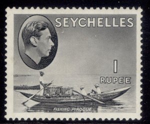 SEYCHELLES GVI SG146a, 1r grey-black  , M MINT. Cat £75. CHALKY
