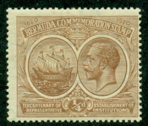 Bermuda #55 Var.  Mint  F VLH  CV$4.00   Light Brown