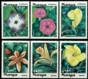 Nicaragua #1454-59  MNH - Flowers (1985)