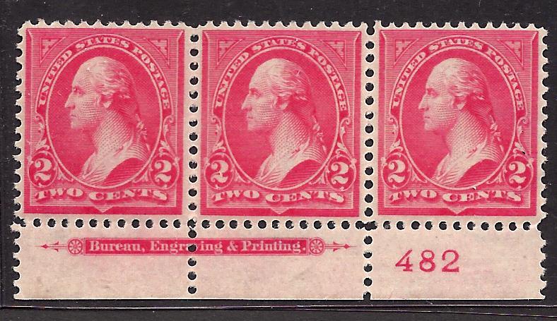 267 MOG,NH... Imprint Strip of 3... scv $57.50