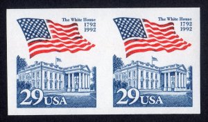 Scott #2609a Flag Over White House Coil Pair of Stamps - MNH Imperf