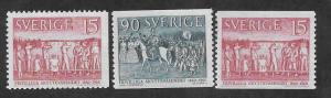 SWEDEN SC# 556-58  FVF/MOG 1960