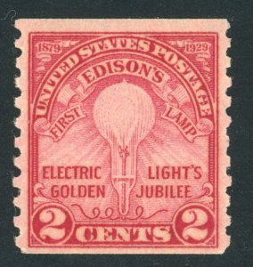 US Stamp #656 Edison First Light 2c - MNH - CV $20.00