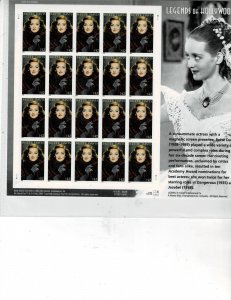 Bette Davis Hollywood Actress 42c US Postage Sheet #4350 VF MNH