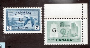 1950-61 #CO2 & #O38a - MNH BOB - Canada G Postage Stamps - cv$36