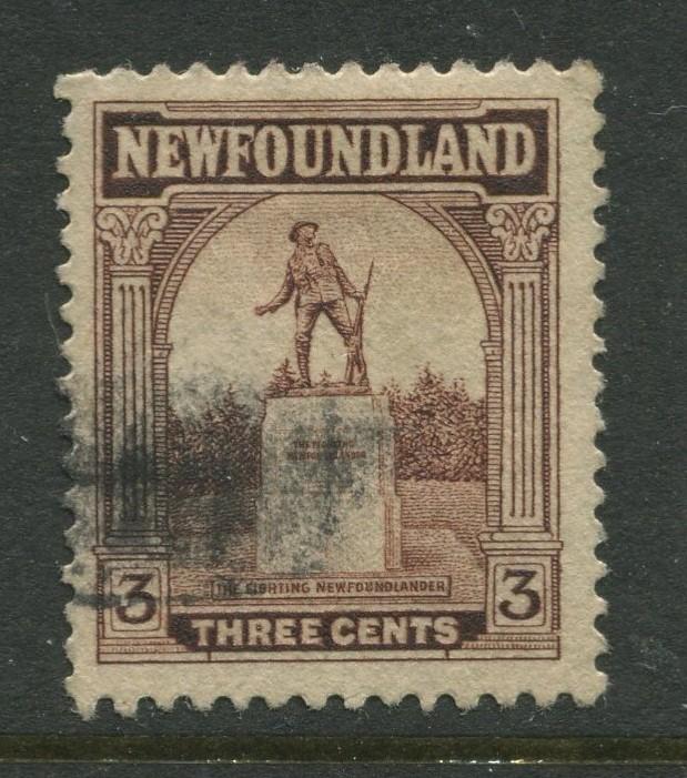Newfoundland -Scott 133 -Pictorial Definitive Issue -1923 -Used -Single 3c Stamp
