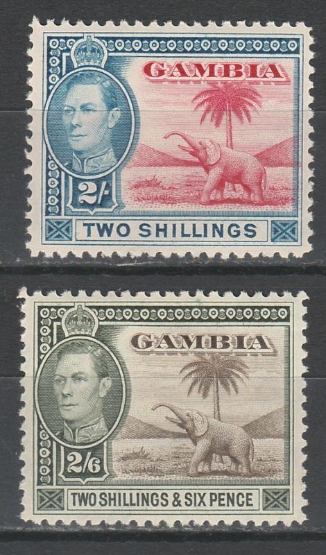 GAMBIA 1938 KGVI ELEPHANT 2/- AND 2/6