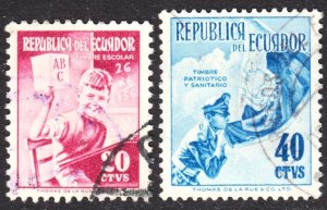 Ecuador Scott RA76-77 complete set VF used.  FREE...