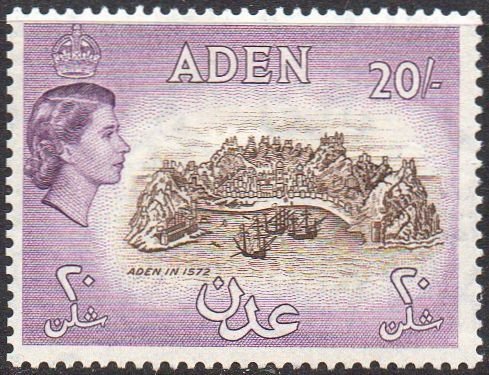 Aden 1953	20/- chocolate and reddish lilac MH