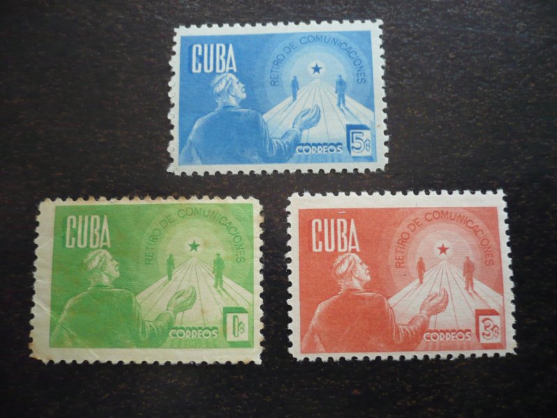 Stamps - Cuba - Scott# 384-386 - Mint Hinged Set of 3 Stamps