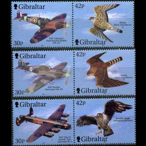 GIBRALTAR 2000 - Scott# 851-3 Fighter Planes Set of 6 NH