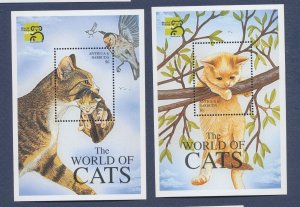 ANTIGUA & BARBUDA - Scott 2278-2279 - MNH  S/S -Cats, World Stamp Expo - 1999