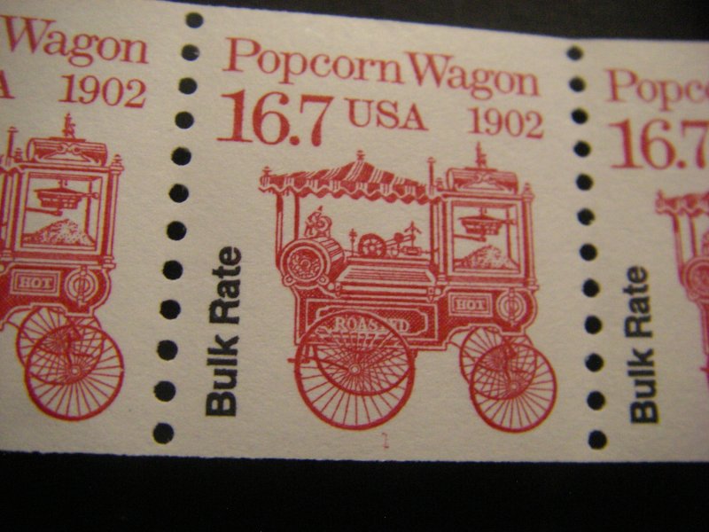 Scott 2261, 16.7 cent Popcorn Wagon, PNC7 #1, MNH Transportation Beauty