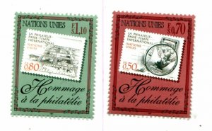 United Nations Geneva Scott #312-313 Tribute To Philately.