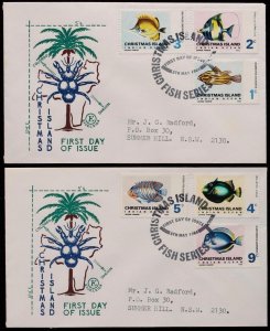 CHRISTMAS ISLANDS 1968 Fish set 1c-$1 Excelsior First Day Covers. Retail $85.