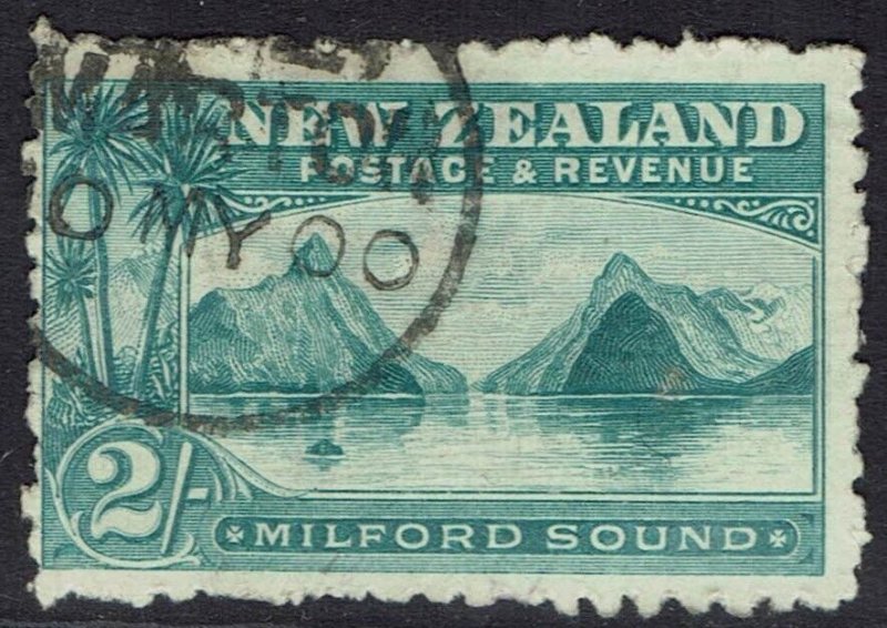NEW ZEALAND 1899 MILFORD SOUND 2/- NO WMK PERF 11USED