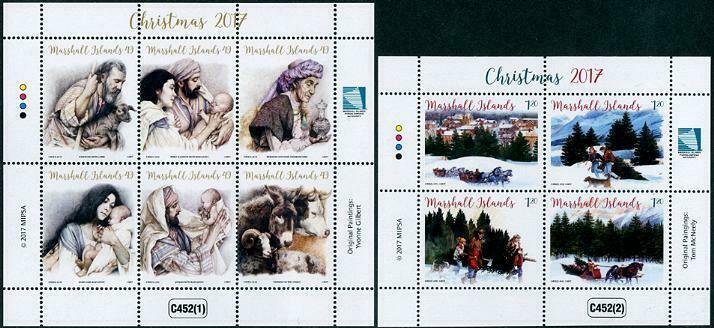 HERRICKSTAMP NEW ISSUES MARSHALL ISLAND Christmas 2017 Souvenir Sheets