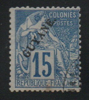 French Guiana Scott 22 Used 1892 CV$40 Perf 14x13.5 Nice Cancel