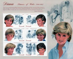 Grenada 1997 PRINCESS DIANA MOTHER TERESA (6)+s/s Perforated Mint (NH)