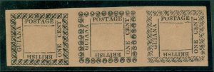 SG 116c 117d & 118c British Guiana 1862. 1c black on rose paper. Vertical...