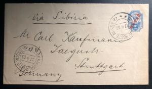 1909 Russia Office In Shanghai China Stationary Cover To Stuttgart Germany