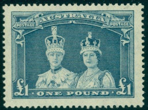 AUSTRALIA #179 £1 blue gray, high value in set, og, NH, VF, Scott $115.00