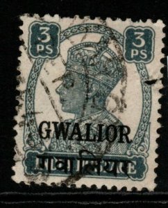 INDIA-GWALIOR SG118 1942 3p SLATE USED 