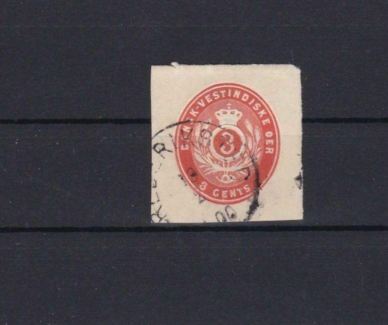 DANISH WEST INDIES 1877 ENVELOPE PIECE  USED STAMP   REF 5752