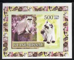 Guinea - Bissau 2007 Domestic cats 500f individual imperf...