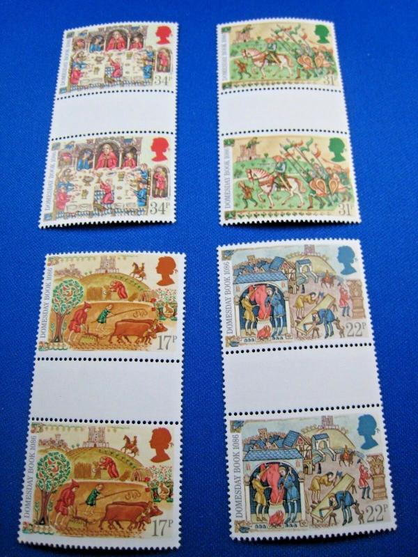 GREAT BRITAIN  -  SCOTT # 1145-1148   GUTTER PAIRS     MNH   (gg)